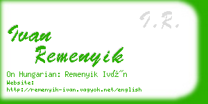 ivan remenyik business card